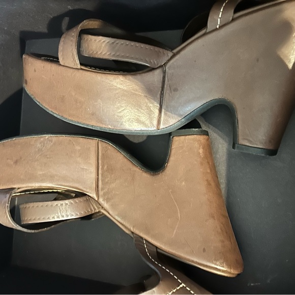 PRADA wedge sandals brown terra strap - Picture 2 of 13